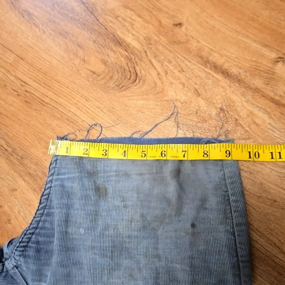 Vintage Corduroy Shorts Distressed Blue Mens 31 Cutoff Shorts